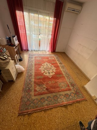 Alfombra Lana Estilo Persa Rojo y Azul
