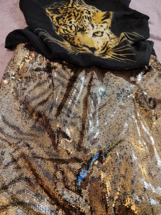Conjunto Falda y Camisa Seda Talla S