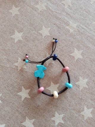Pulsera Tous Oso Turquesa y Rosa