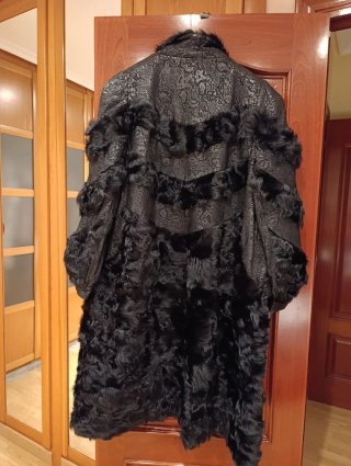 Abrigo de piel negro mujer