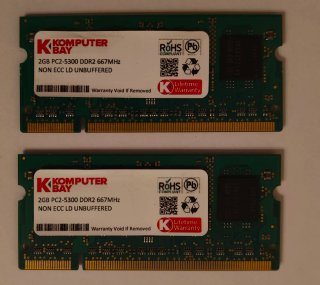 2x Komputer Bay 2GB DDR2 667MHz RAM