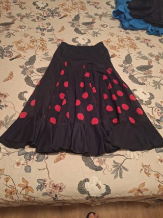 Falda Flamenca Ensayo Niña Lunares Rojo. Talla 6
