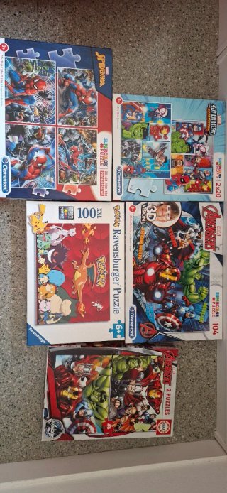 Lote Puzzles Marvel y Pokémon