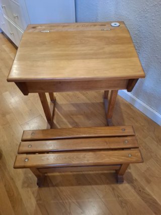 Pupitre infantil madera con banco