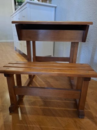 Pupitre infantil madera con banco
