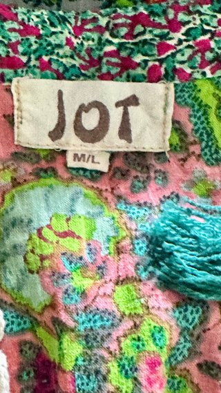 Vestido largo Boho JOT verde y rosa