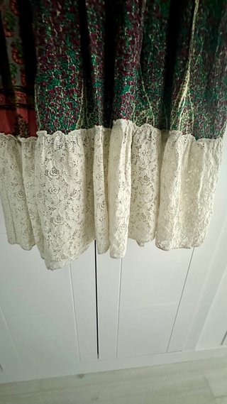 Vestido largo Boho JOT verde y rosa