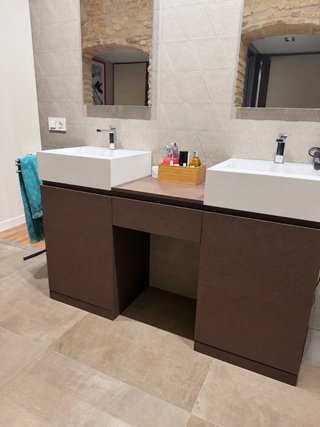 Mueble baño Resston 2 lavabos + 2 grifos