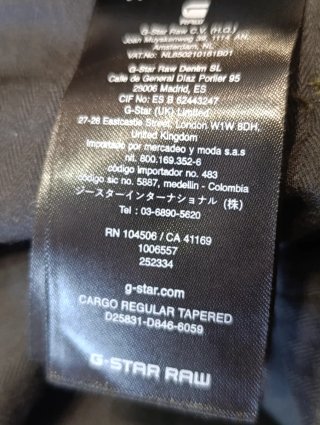 Pantalón  G-Star RAW Cargo Regular Tapered