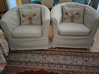 Coppia Poltrone Beige.