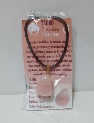 Colgante Horóscopo Tauro (Cuarzo Rosa)