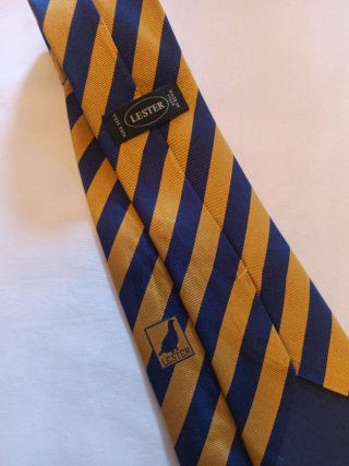 Corbata Lester Rayas Azul y Dorado