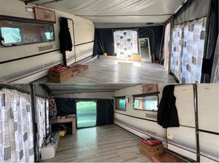 Caravana fija en camping