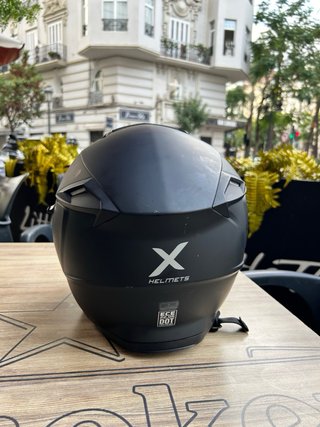Casco de moto modular negro talla S 55-56 ojo