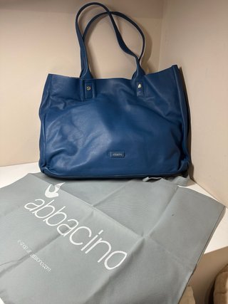 Bolso piel Grande Azul Abbacino nuevo