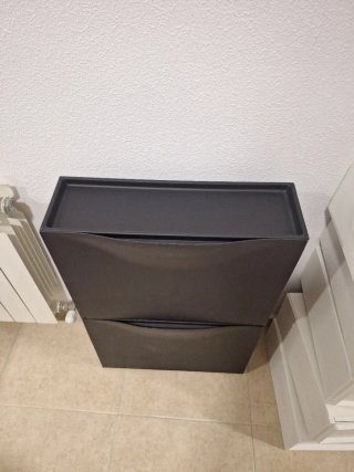Zapatero Ikea Negro Plástico