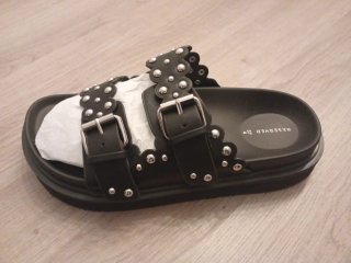 Sandalias Reserved Negras Talla 37 Tachuelas