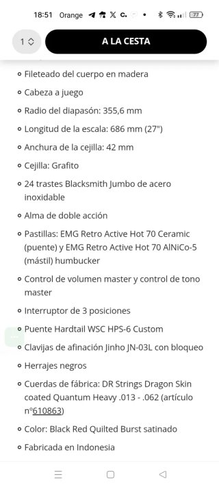 Guitarra Eléctrica Harley Benton Amarok