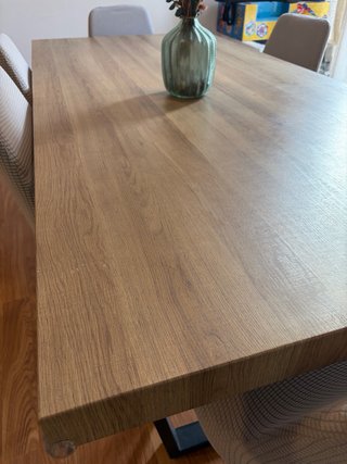 Tavolo da Pranzo Rettangolare in Legno e Metallo 190x90