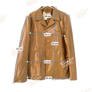 Chaqueta Piel Vintage 90s Marrón Larga