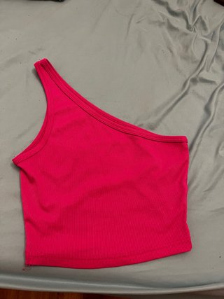 Top Asimétrico Rosa Talla Única
