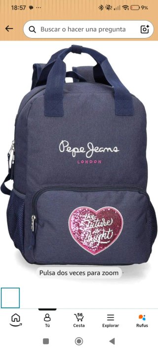 Conjunto mochila escolar y estuche Pepe Jeans