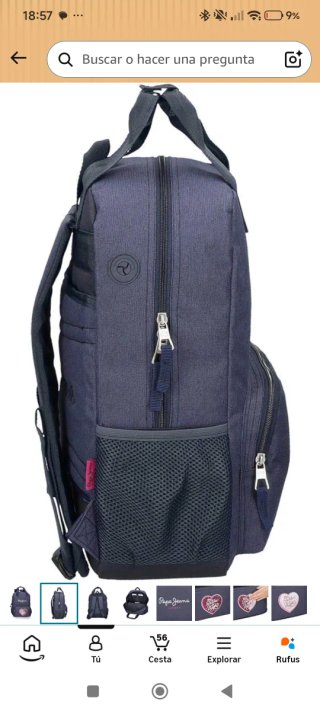Conjunto mochila escolar y estuche Pepe Jeans