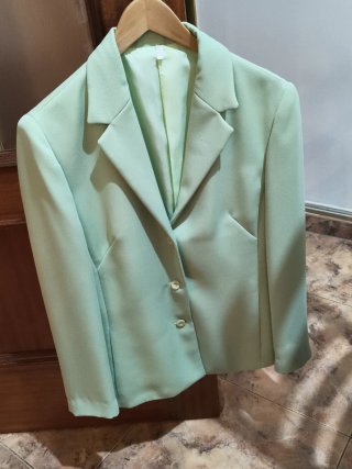 Americana entallada  verde menta mujer T44