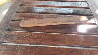 Mesa de jardín extensible de madera con 4 sillas