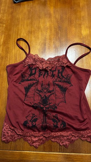 Top corto Shein XS encaje murciélago