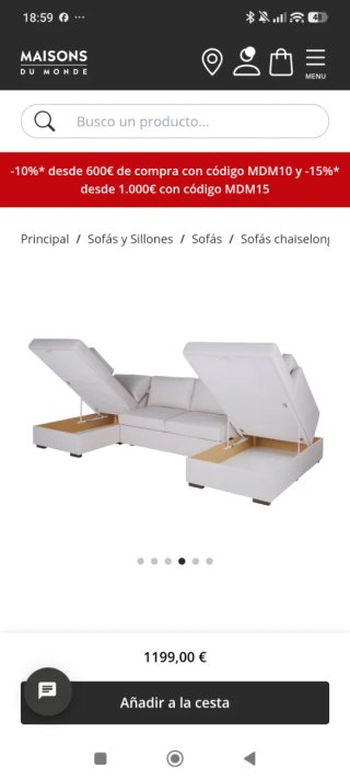 Sofá cama sin estrenar 7 plazas Maison du Monde