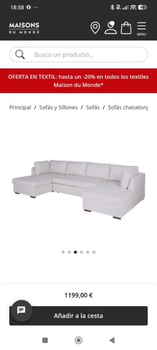 Sofá cama sin estrenar 7 plazas Maison du Monde