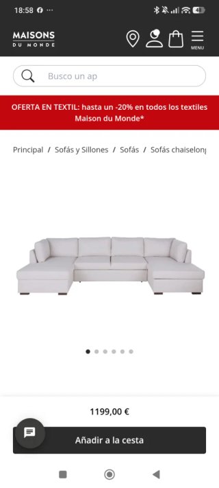 Sofá cama sin estrenar 7 plazas Maison du Monde