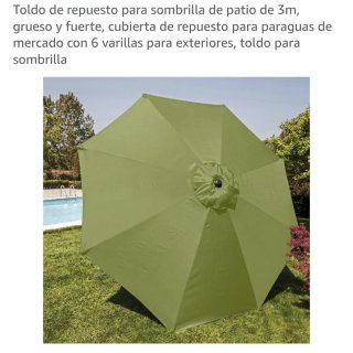 Recambio tela para toldo de sombrilla de patio 3m