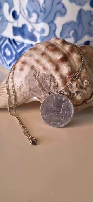 Colgante moneda de plata 1870 primera República