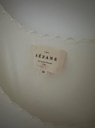 Top seda beige Sézane Talla M