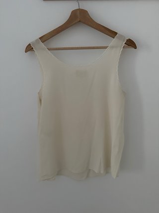 Top seda beige Sézane Talla M