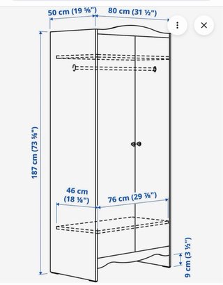 Armario infantil blanco IKEA 80x50x187