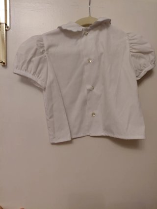 Blusa infantil blanca manga farol