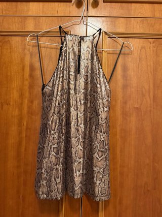 Top Zara lentejuelas estampado serpiente XS