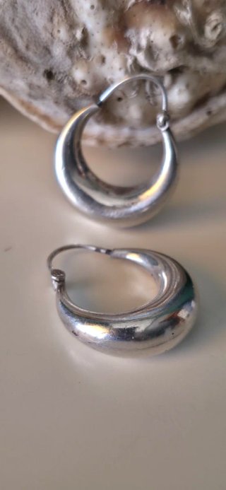 Pendientes de plata de ley años 80