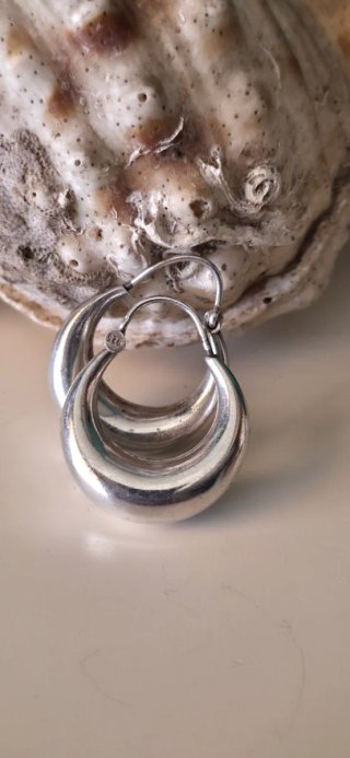 Pendientes de plata de ley años 80