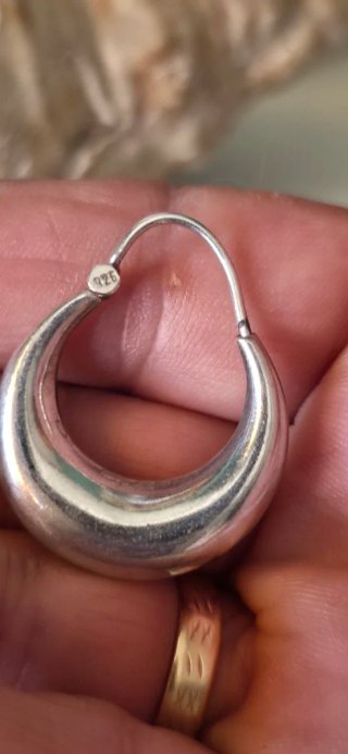 Pendientes de plata de ley años 80