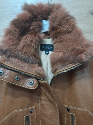 Cappotto in vera pelle marrone taglia 42