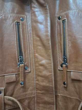 Cappotto in vera pelle marrone taglia 42