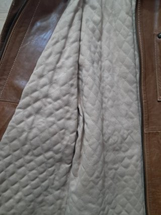 Cappotto in vera pelle marrone taglia 42