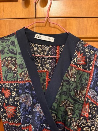 Vestido Zara Kimono Estampado Talla XS