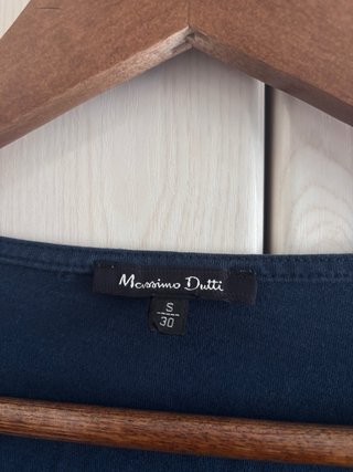 Blusa Massimo Dutti bordada azul marino Talla S