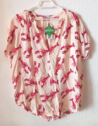 Blusa Verano Estampado Langosta Talla L