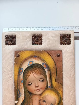 Cuadro Vintage Virgen con Niño sobre madera